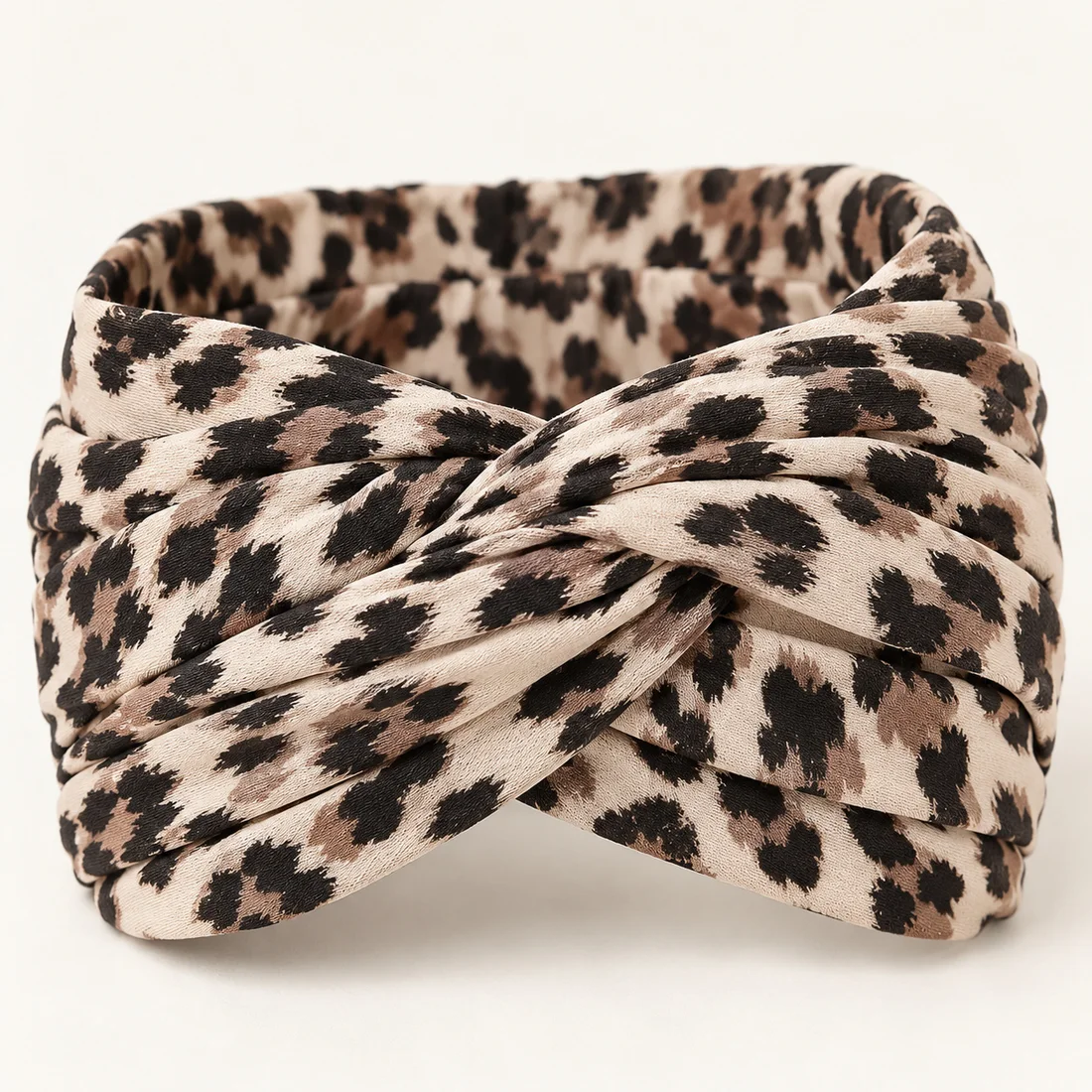 Bandeau léopard croisé sable · détail du motif