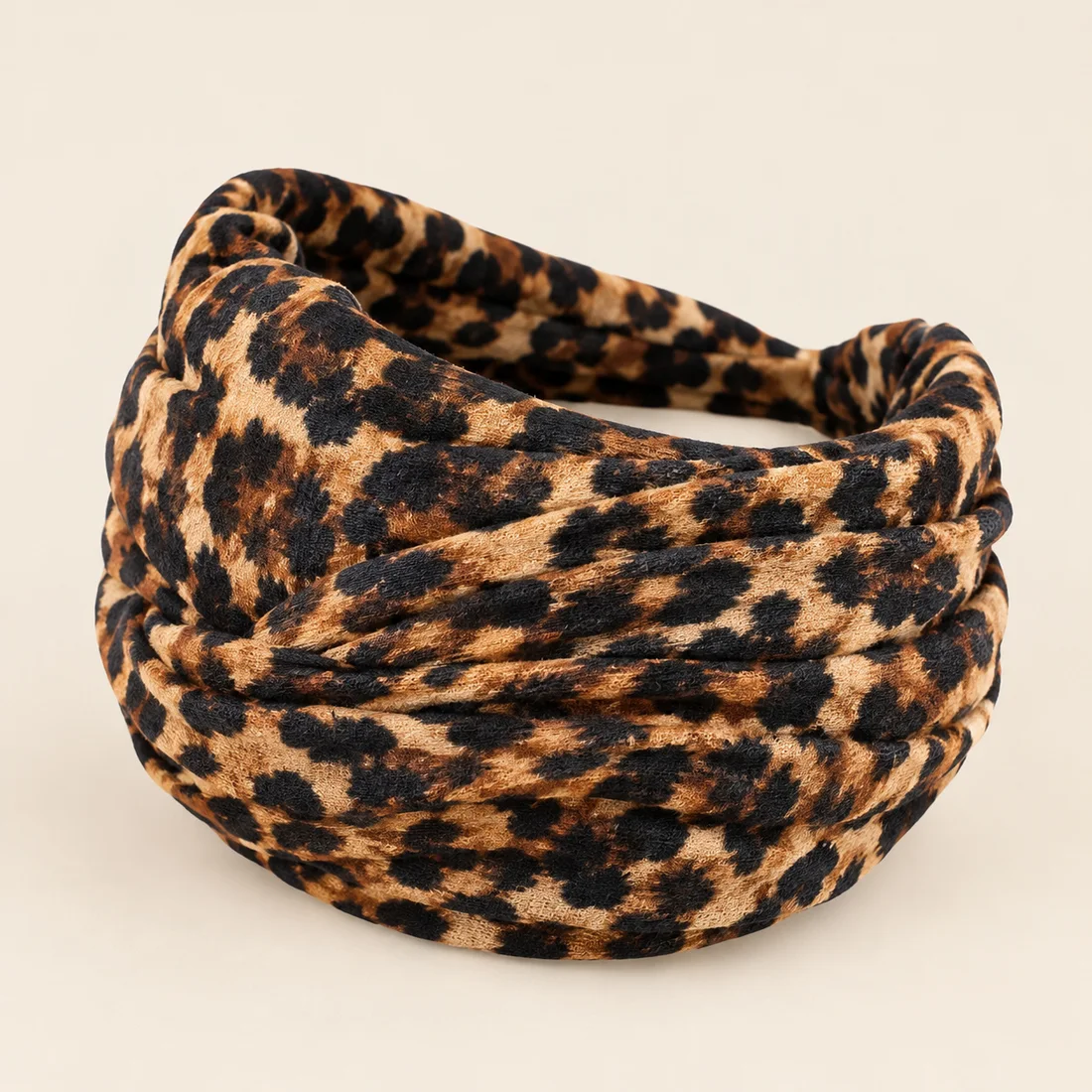 Bandeau léopard turban ample · vue de trois quarts