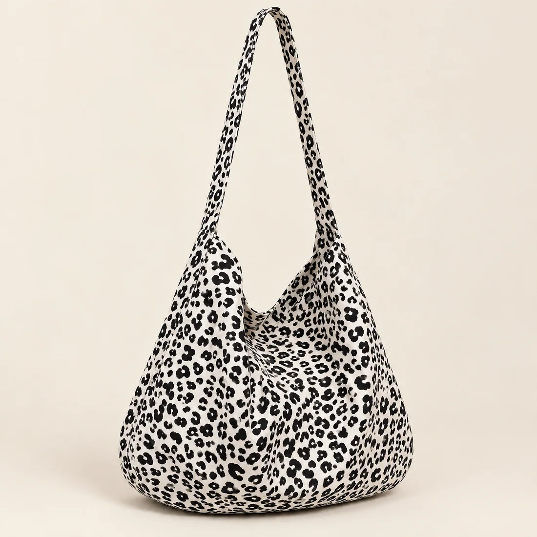 Sac léopard hobo blanc · sélection A · vue de trois quarts